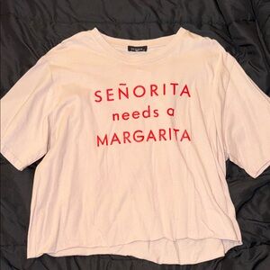 Light pink Crop Top with Red Text